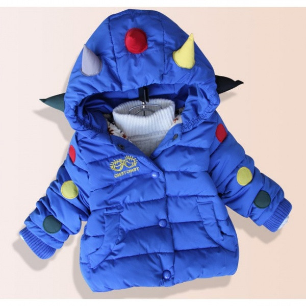 Παιδικό χειμερινό μπουφάν unisex με τρισδιάστατη κουκούλα