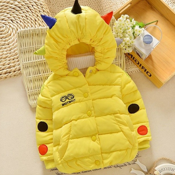 Παιδικό χειμερινό μπουφάν unisex με τρισδιάστατη κουκούλα