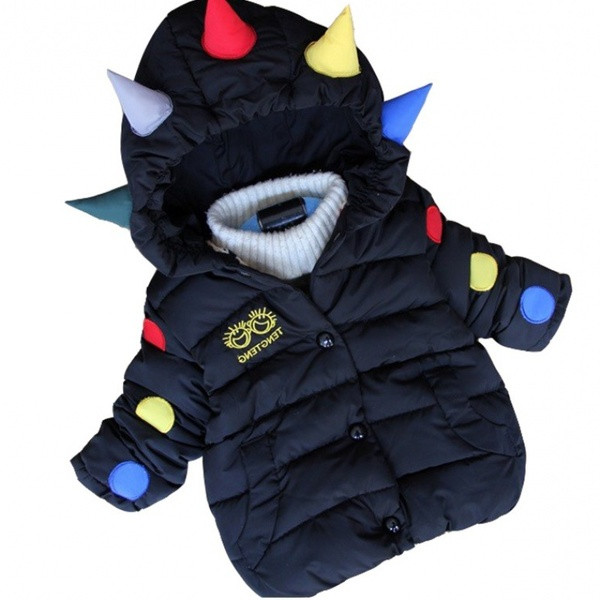 Παιδικό χειμερινό μπουφάν unisex με τρισδιάστατη κουκούλα