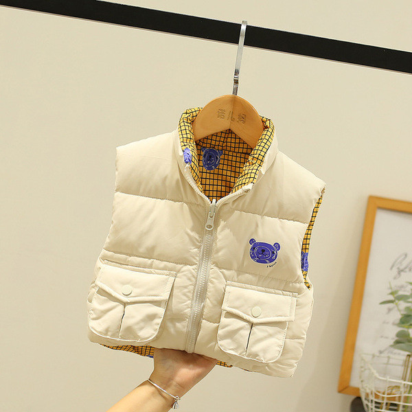 Laste kaherealine taskutega vest poistele