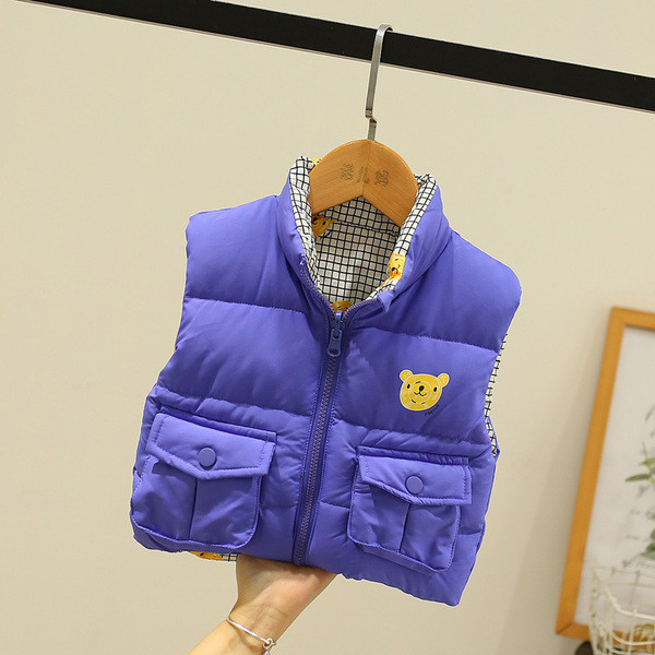 Laste kaherealine taskutega vest poistele