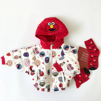 Μοντέρνο παιδικό μπουφάν με κουκούλα και χρωματιστό σχέδιο κατάλληλο για αγόρια και κορίτσια