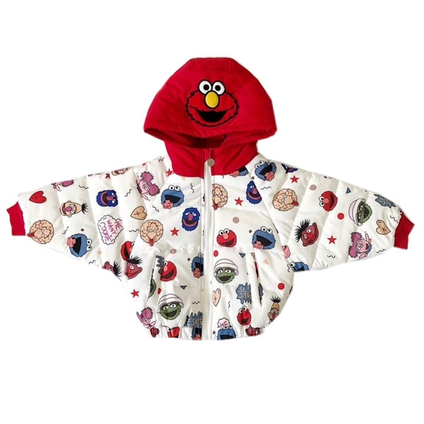 Μοντέρνο παιδικό μπουφάν με κουκούλα και χρωματιστό σχέδιο κατάλληλο για αγόρια και κορίτσια