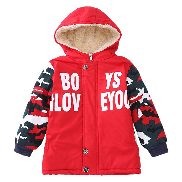 Dnevna dječja jakna s kapuljačom i natpisom za dječake