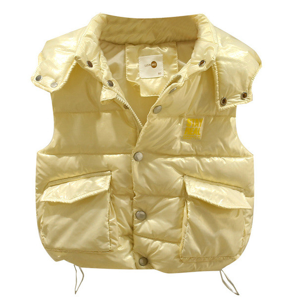 Παιδικό γιλέκο με κουκούλα για αγόρια και κουμπιά