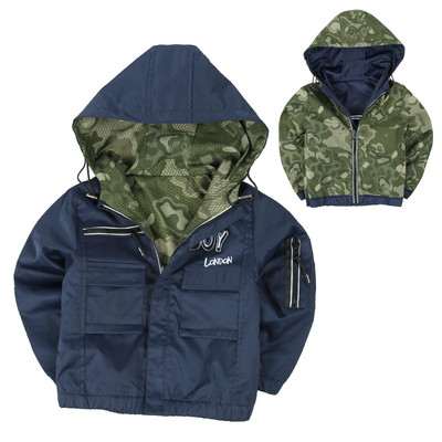 Φθινοπωρινό παιδικό μπουφάν για αγόρια με δύο πρόσωπα