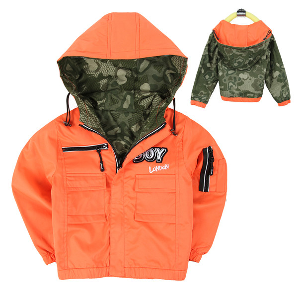 Φθινοπωρινό παιδικό μπουφάν για αγόρια με δύο πρόσωπα
