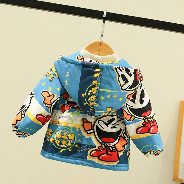 Πολύχρωμο παιδικό μπουφάν για αγόρια με κουκούλα και φερμουάρ