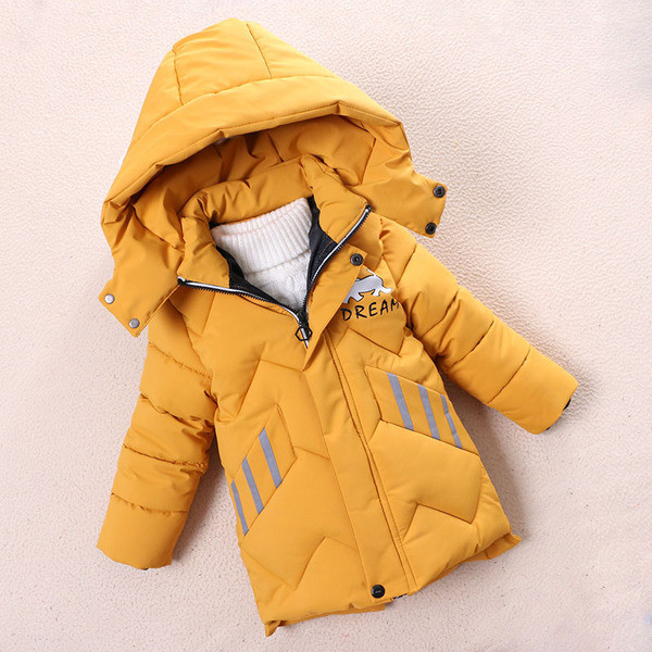 Μοντέρνο παιδικό μπουφάν για αγόρια με κουκούλα και απλικέ στη πλάτη