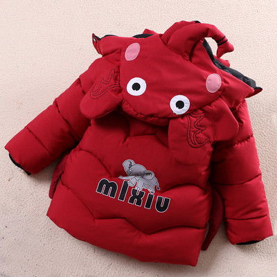 Παιδικό μοντέρνο χειμερινό μπουφάν με τρισδιάστατο στοιχείο και κουκούλα - για κορίτσια