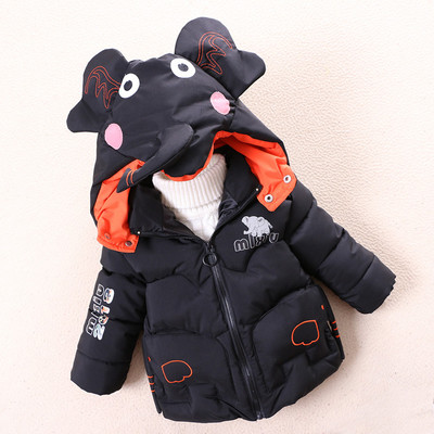 Παιδικό μοντέρνο χειμερινό μπουφάν με τρισδιάστατο στοιχείο και κουκούλα - για κορίτσια