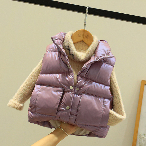 Dječji prsluk za djevojčice i dječake s gumbima i visokim ovratnikom