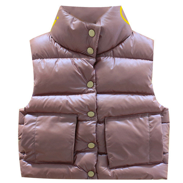 Dječji prsluk za djevojčice i dječake s gumbima i visokim ovratnikom