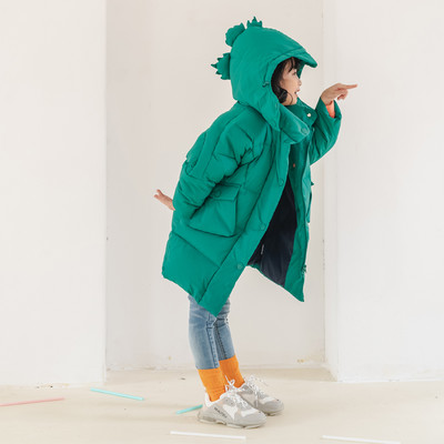 Χειμερινό παιδικό μπουφάν για κορίτσια και αγόρια με τρισδιάστατα στοιχεία στην κουκούλα