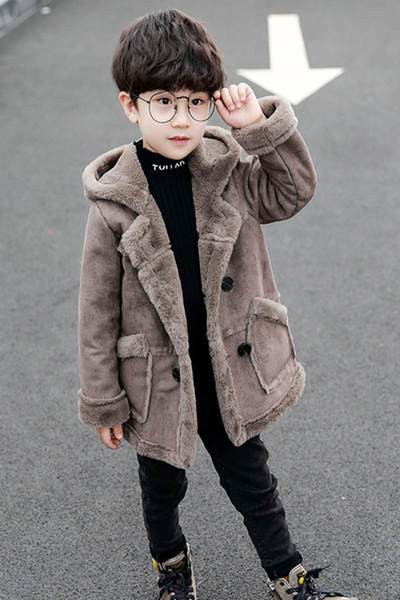 Παιδικό καθημερινό μπουφάν με κουκούλα και ζεστή επένδυση - για αγόρια