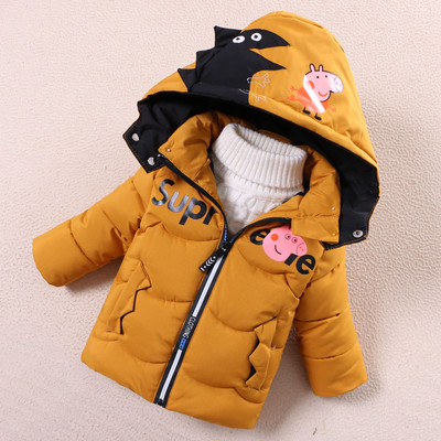 Παιδικό μοντέρνο χειμερινό μπουφάν με απλικέ - για αγόρια