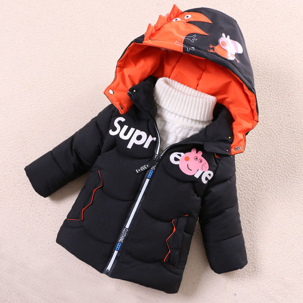 Παιδικό μοντέρνο χειμερινό μπουφάν με απλικέ - για αγόρια