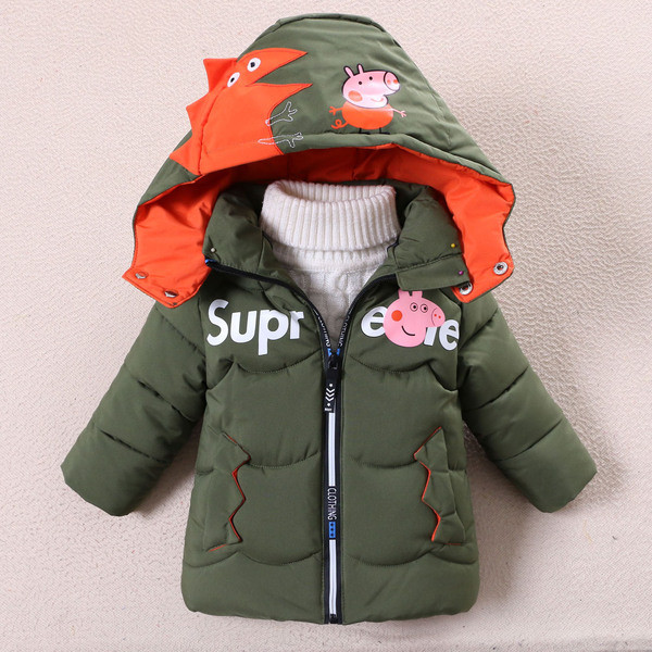 Παιδικό μοντέρνο χειμερινό μπουφάν με απλικέ - για αγόρια