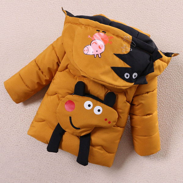 Παιδικό μοντέρνο χειμερινό μπουφάν με απλικέ - για αγόρια