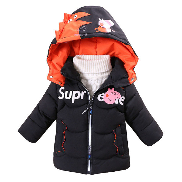 Παιδικό μοντέρνο χειμερινό μπουφάν με απλικέ - για αγόρια