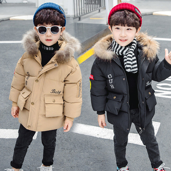 Παιδικό χειμερινό μπουφάν με κουκούλα και τσέπες για αγόρια