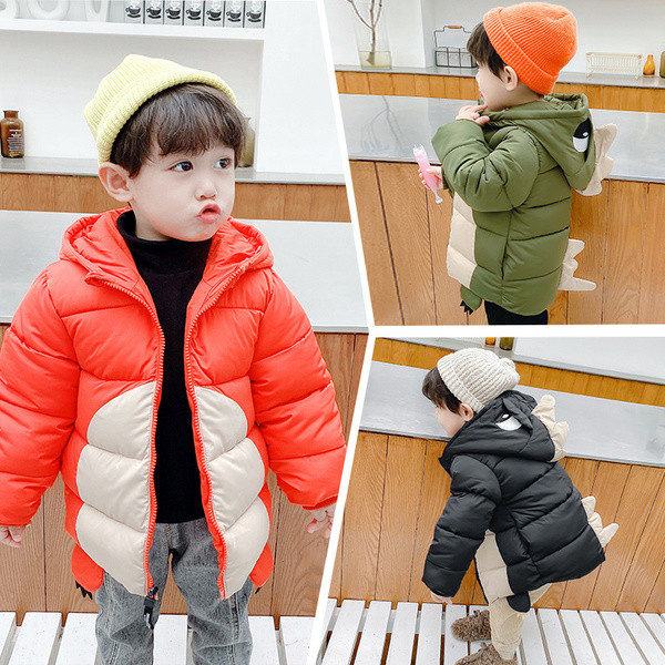 Μοντέρνο χειμερινό παιδικό μπουφάν για αγόρια με τρισδιάστατο στοιχείο - διάφορα μοντέλα