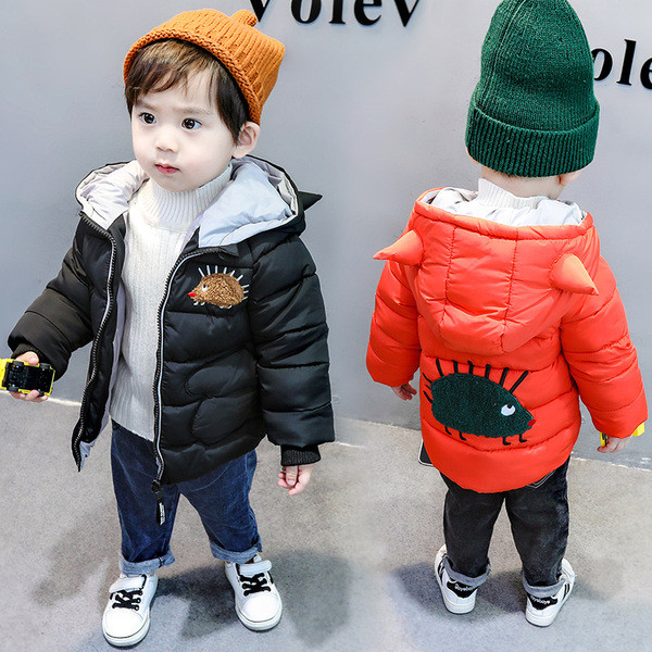 Μοντέρνο χειμερινό παιδικό μπουφάν για αγόρια με τρισδιάστατο στοιχείο - διάφορα μοντέλα