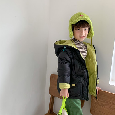 Παιδικό μπουφάν για αγόρια και κορίτσια με κουκούλα και επιγραφή