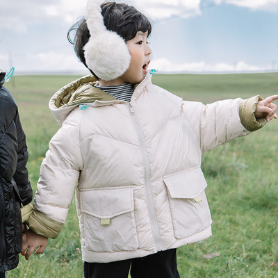 Παιδικό μπουφάν για αγόρια και κορίτσια με κουκούλα και επιγραφή