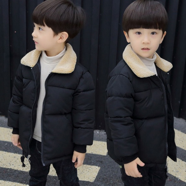 Χειμερινό μπουφάν για αγόρια με ζεστή φόδρα και φερμουάρ
