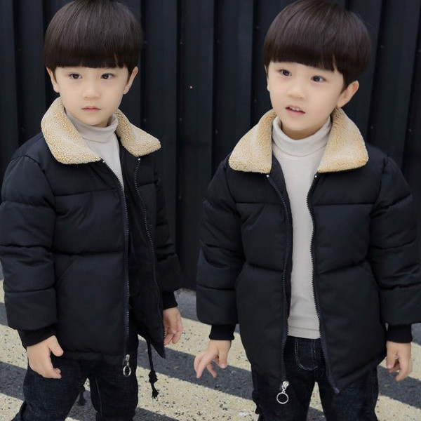 Χειμερινό μπουφάν για αγόρια με ζεστή φόδρα και φερμουάρ