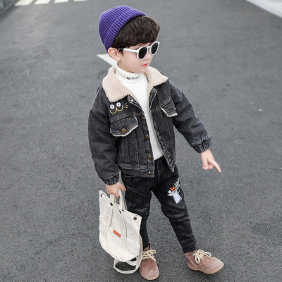 Casual παιδικό τζιν μπουφάν με ζεστή επένδυση κατάλληλο για αγόρια