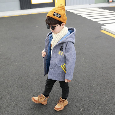 Laste moodne kapuutsiga talvejope poistele