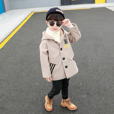 Laste moodne kapuutsiga talvejope poistele