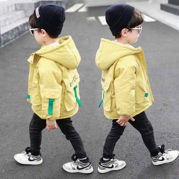 Kapuutsiga ja sooja voodriga laste vabaaja jope poistele