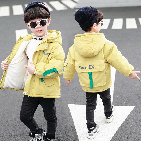 Kapuutsiga ja sooja voodriga laste vabaaja jope poistele