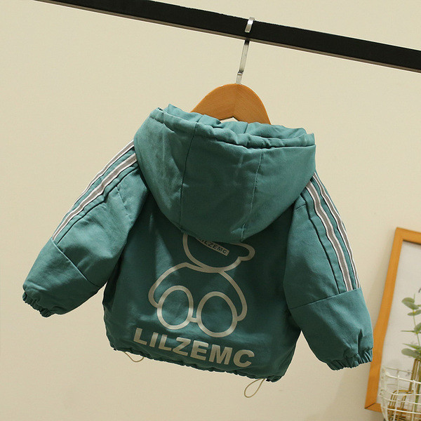 Παιδικό μπουφάν με φερμουάρ και απλικέ στη πλάτη