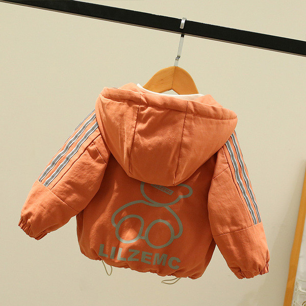 Παιδικό μπουφάν με φερμουάρ και απλικέ στη πλάτη