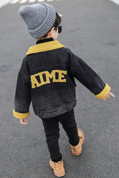 Sooja voodriga vabaaja laste teksajakk poistele