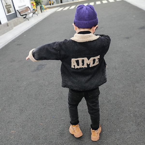 Sooja voodriga vabaaja laste teksajakk poistele