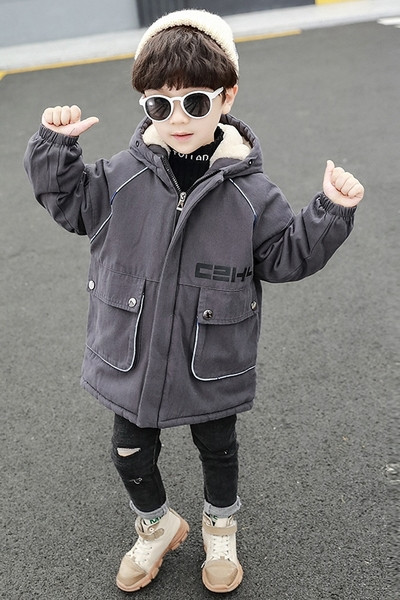 Laste igapäevane pikk jakk sooja voodri ja kapuutsiga