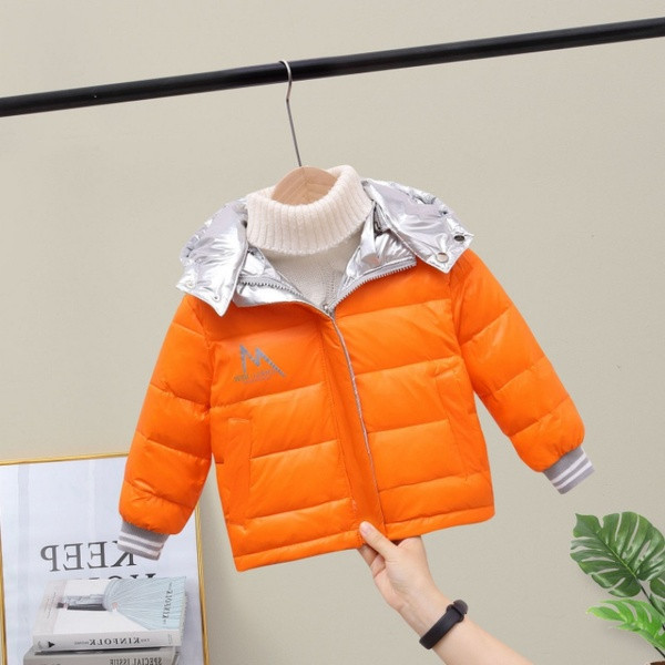 Παιδικό μπουφάν διπλής όψης με απλικέ και κουκούλα