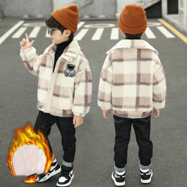 Παιδικό μπουφάν με κεντήματα και κουμπιά για αγόρια