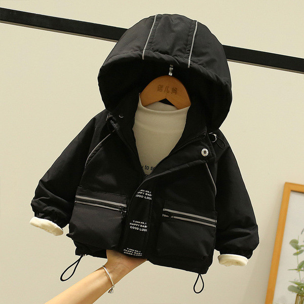 Παιδικό μπουφάν για αγόρια και κορίτσια με κουκούλα και κουμπιά