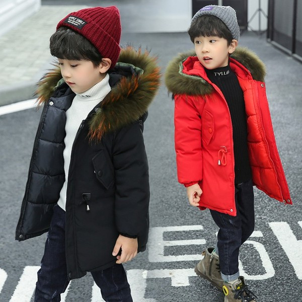 Geaca de iarna pentru copii cu puf si fermoar pentru baieti