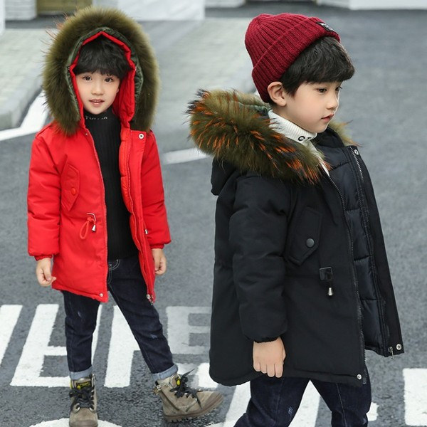 Geaca de iarna pentru copii cu puf si fermoar pentru baieti