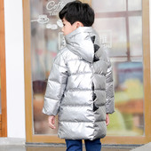 Χειμερινό παιδικό μπουφάν για αγόρια και κορίτσια με κουκούλα και τρισδιάστατα στοιχεία