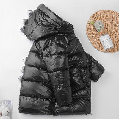 Χειμερινό παιδικό μπουφάν για αγόρια και κορίτσια με κουκούλα και τρισδιάστατα στοιχεία