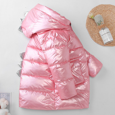 Χειμερινό παιδικό μπουφάν για αγόρια και κορίτσια με κουκούλα και τρισδιάστατα στοιχεία