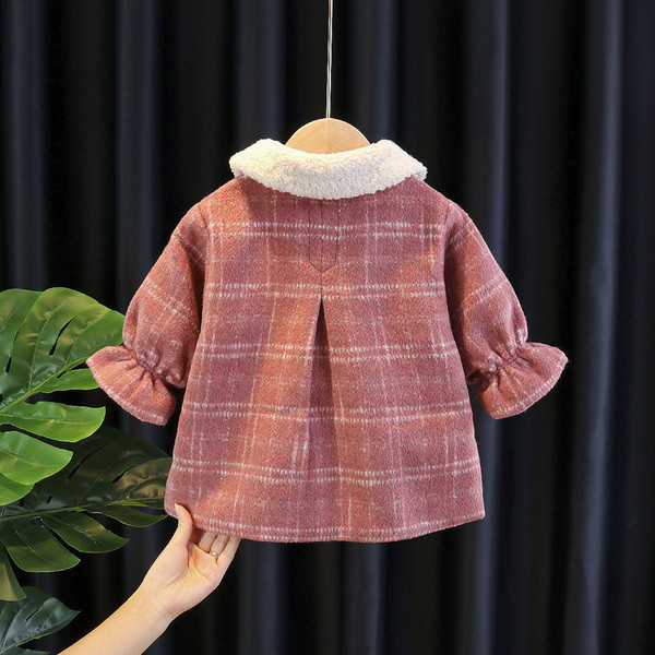 Παιδικό παλτό για κορίτσια με κλασικό γιακά και κουμπιά